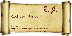 Richter János névjegykártya